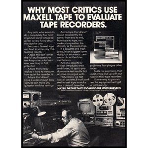 1978 Maxell Reel to Reel Tape Vintage Print Ad Audiophile Wall Art Photo
